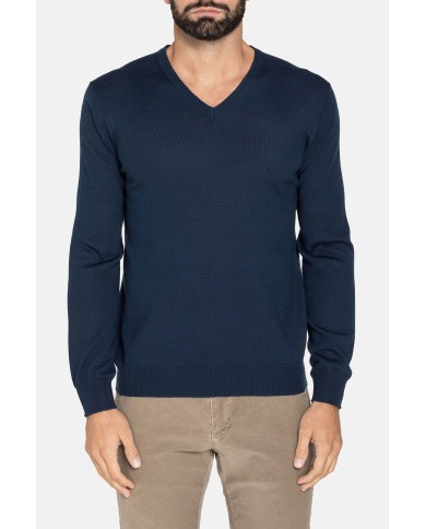 MAGLIA SCOLLO V MISTO LANA