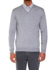 MAGLIA SCOLLO V MISTO LANA