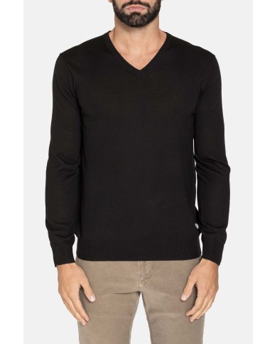 MAGLIA SCOLLO V MISTO LANA