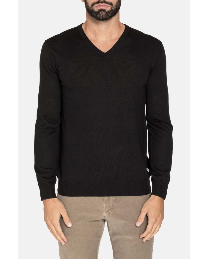 MAGLIA SCOLLO V MISTO LANA