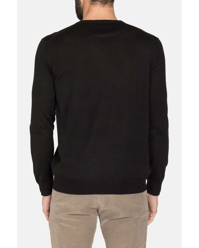 MAGLIA SCOLLO V MISTO LANA