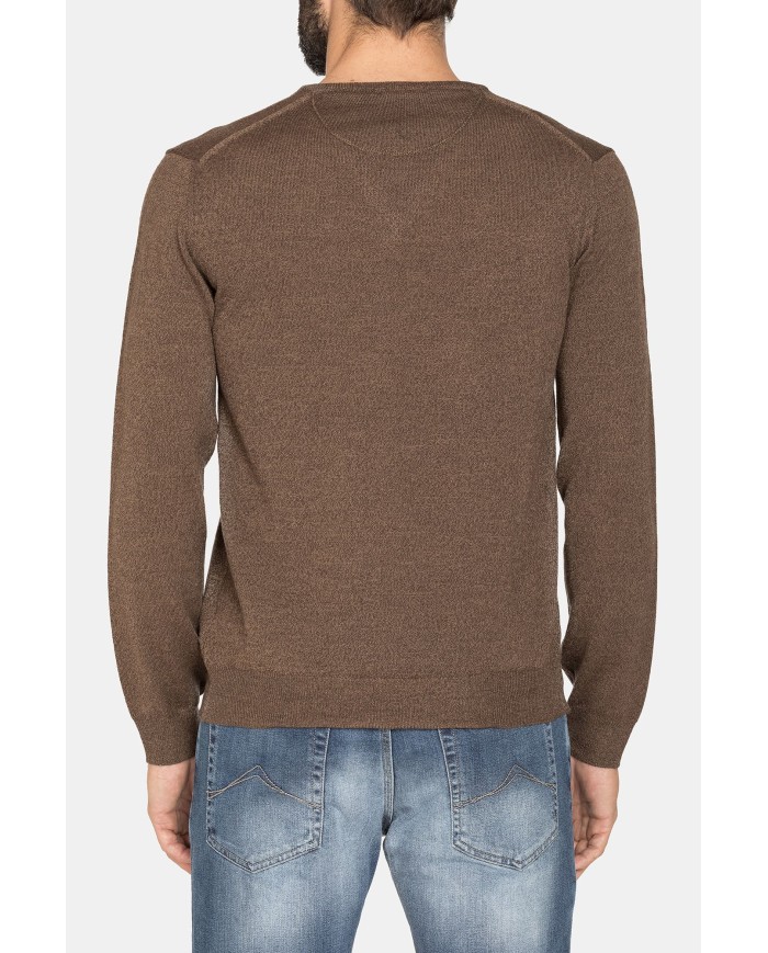 MAGLIA SCOLLO V MISTO LANA