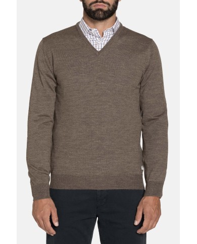 MAGLIA SCOLLO V MISTO LANA