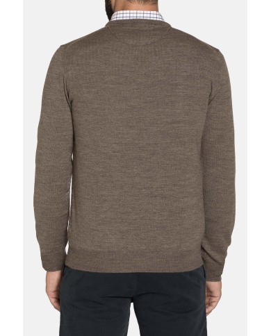 MAGLIA SCOLLO V MISTO LANA