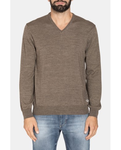 MAGLIA SCOLLO V MISTO LANA