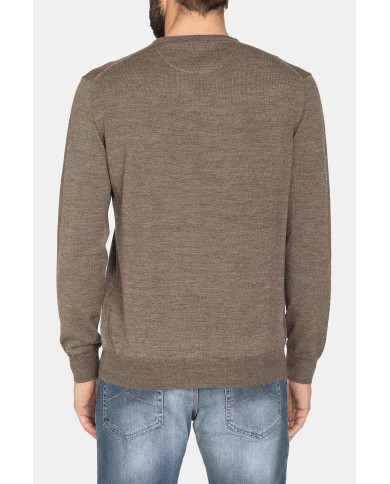 MAGLIA SCOLLO V MISTO LANA