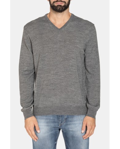 MAGLIA SCOLLO V MISTO LANA