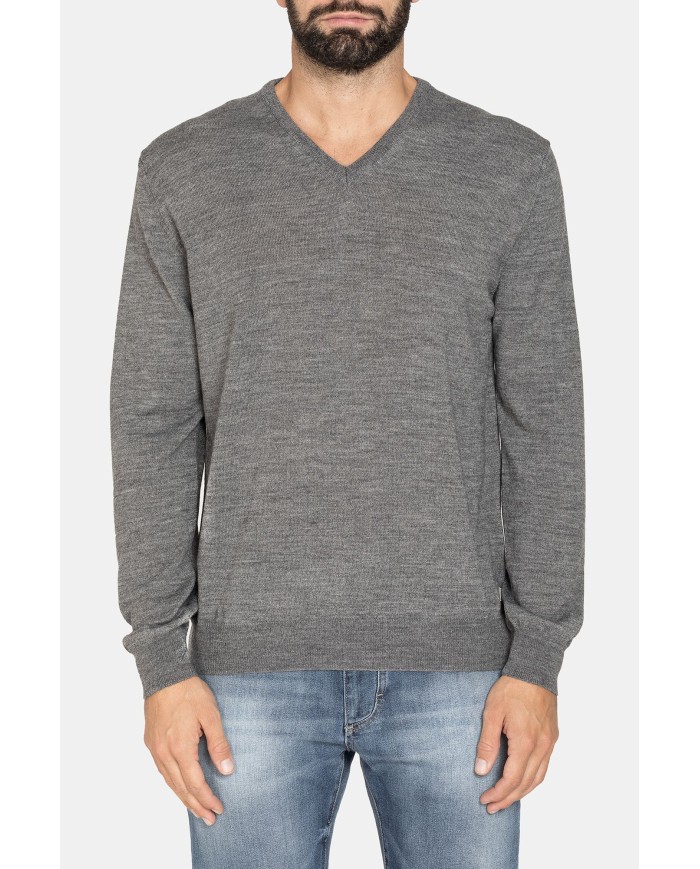 MAGLIA SCOLLO V MISTO LANA