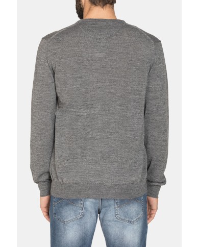 MAGLIA SCOLLO V MISTO LANA