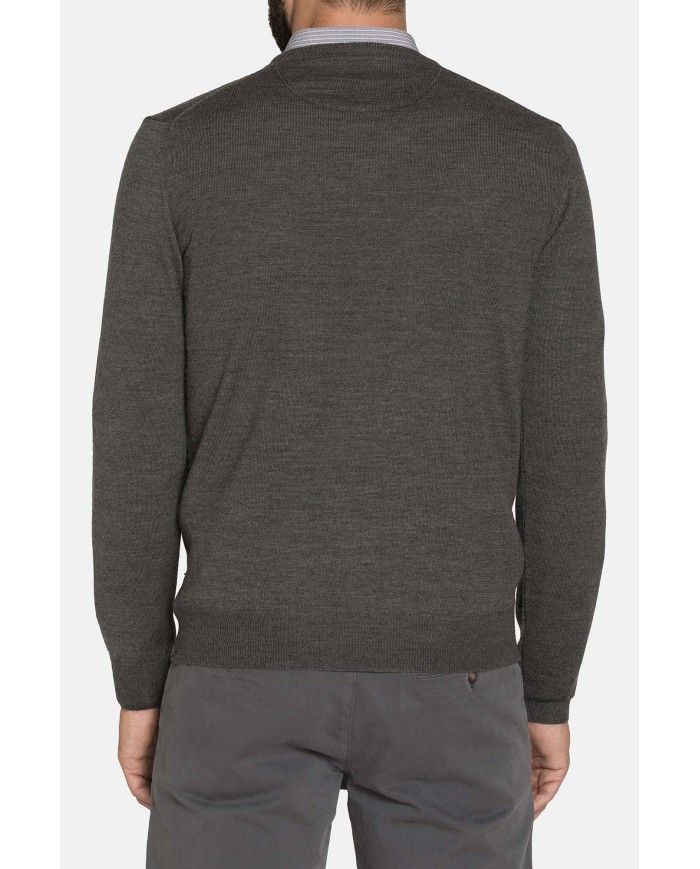 MAGLIA SCOLLO V MISTO LANA