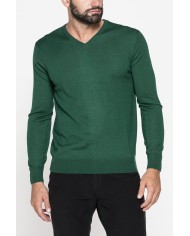 MAGLIA SCOLLO V IN MISTO LANA MERINOS LAVABILE IN LAVATRICE