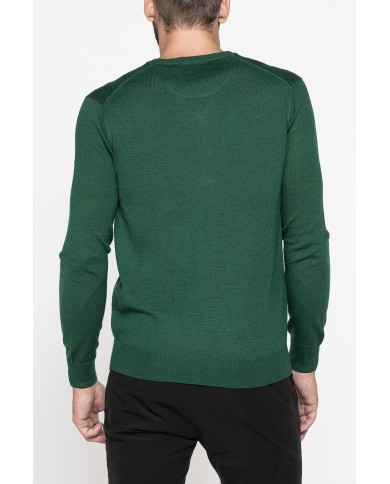 MAGLIA SCOLLO V IN MISTO LANA MERINOS LAVABILE IN LAVATRICE