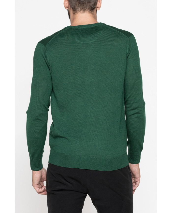 MAGLIA SCOLLO V IN MISTO LANA MERINOS LAVABILE IN LAVATRICE