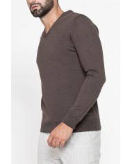 MAGLIA SCOLLO V IN MISTO LANA MERINOS LAVABILE IN LAVATRICE