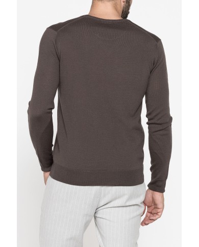 MAGLIA SCOLLO V IN MISTO LANA MERINOS LAVABILE IN LAVATRICE