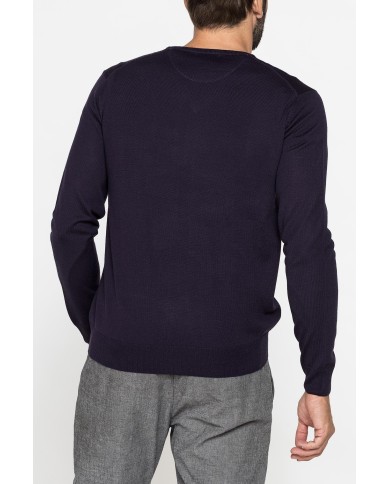 MAGLIA SCOLLO V IN MISTO LANA MERINOS LAVABILE IN LAVATRICE