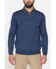 MAGLIA SCOLLO V IN MISTO LANA MERINOS LAVABILE IN LAVATRICE