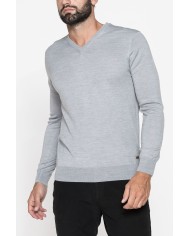 MAGLIA SCOLLO V IN MISTO LANA MERINOS LAVABILE IN LAVATRICE