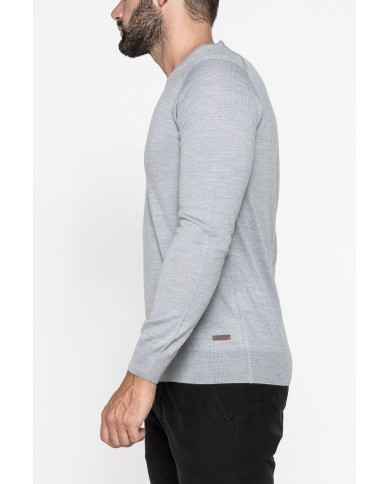 MAGLIA SCOLLO V IN MISTO LANA MERINOS LAVABILE IN LAVATRICE