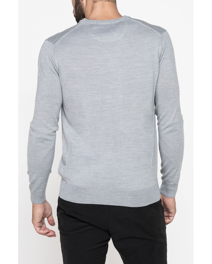 MAGLIA SCOLLO V IN MISTO LANA MERINOS LAVABILE IN LAVATRICE