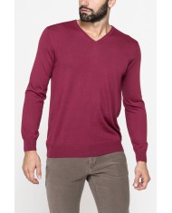 MAGLIA SCOLLO V IN MISTO LANA MERINOS LAVABILE IN LAVATRICE