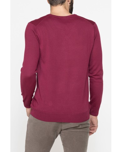 MAGLIA SCOLLO V IN MISTO LANA MERINOS LAVABILE IN LAVATRICE