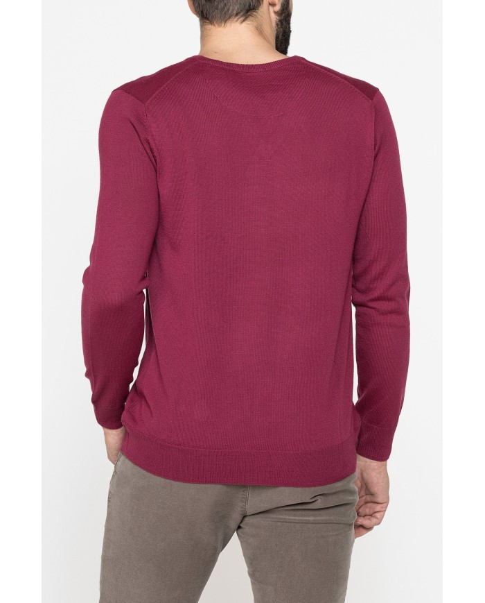 MAGLIA SCOLLO V IN MISTO LANA MERINOS LAVABILE IN LAVATRICE