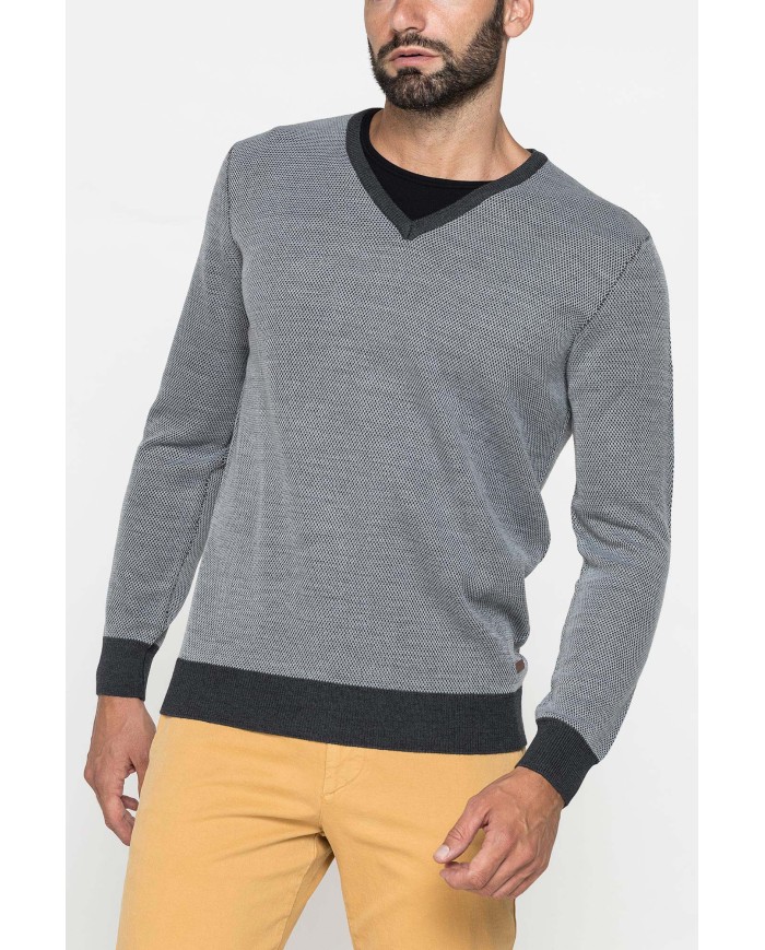 MAGLIA MISTO LANA MERINOS FANTASIA JACQUARD