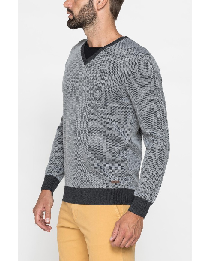 MAGLIA MISTO LANA MERINOS FANTASIA JACQUARD