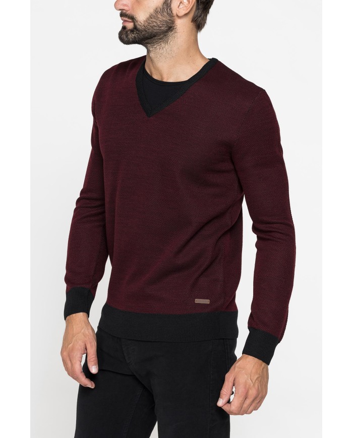 MAGLIA MISTO LANA MERINOS FANTASIA JACQUARD