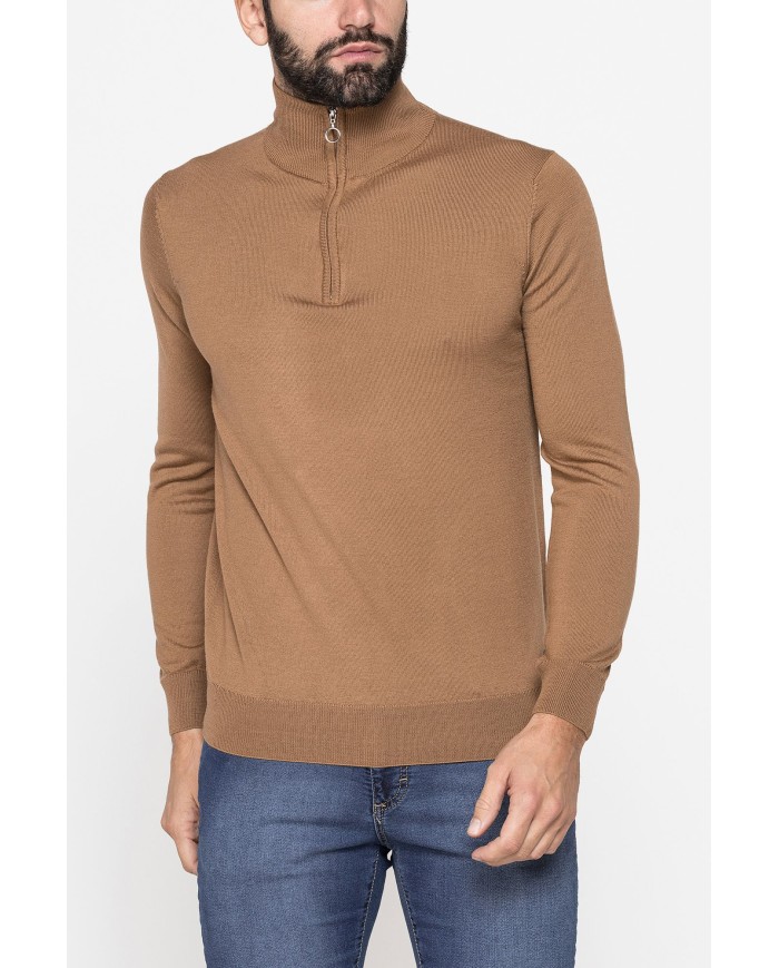 MAGLIA COLLO ALTO IN MISTO LANA MERINOS - Lavabile in lavatrice ed asciugabile in tumbler