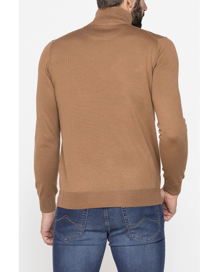 MAGLIA COLLO ALTO IN MISTO LANA MERINOS - Lavabile in lavatrice ed asciugabile in tumbler