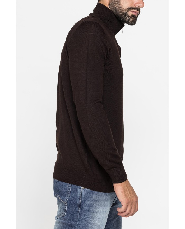 MAGLIA COLLO ALTO IN MISTO LANA MERINOS - Lavabile in lavatrice ed asciugabile in tumbler