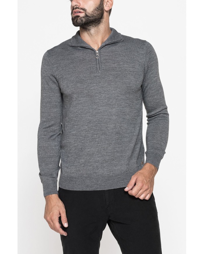 MAGLIA COLLO ALTO IN MISTO LANA MERINOS - Lavabile in lavatrice ed asciugabile in tumbler