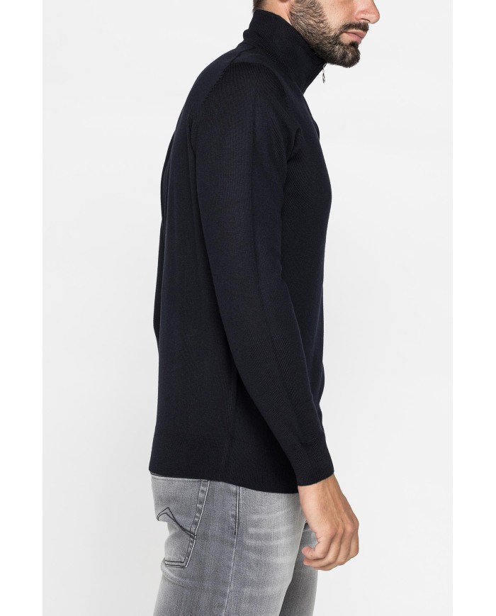 MAGLIA COLLO ALTO IN MISTO LANA MERINOS - Lavabile in lavatrice ed asciugabile in tumbler