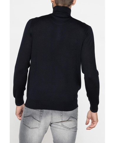 MAGLIA COLLO ALTO IN MISTO LANA MERINOS - Lavabile in lavatrice ed asciugabile in tumbler