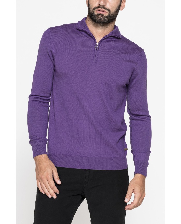 MAGLIA COLLO ALTO IN MISTO LANA MERINOS - Lavabile in lavatrice ed asciugabile in tumbler