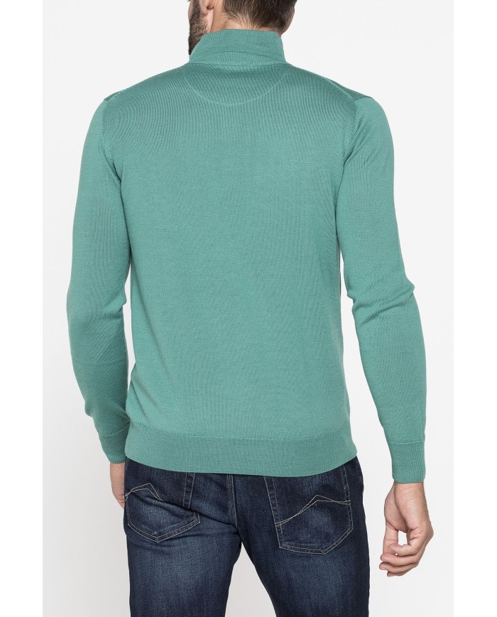 MAGLIA COLLO ALTO IN MISTO LANA MERINOS - Lavabile in lavatrice ed asciugabile in tumbler