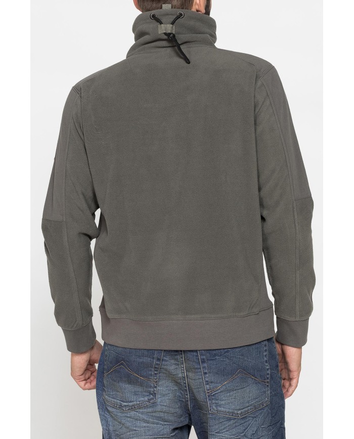 PILE A COLLO ALTO CON CONTRASTI DI TESSUTO