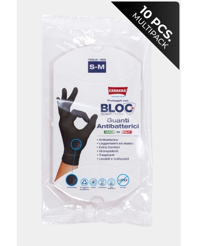 10 GUANTI UNISEX in tessuto. Lavabili, antibatterici, idrorepellenti, traspiranti.