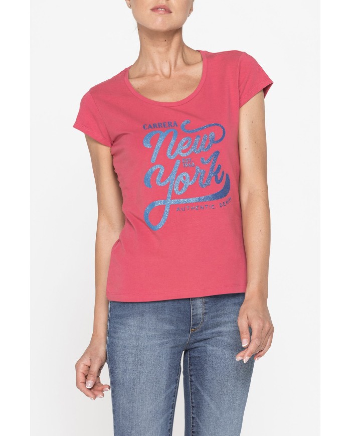 T-SHIRT GIROCOLLO  IN JERSEY STRETCH DI COTONE