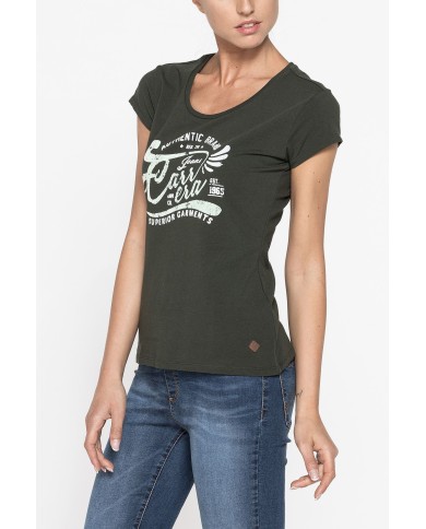 T-SHIRT GIROCOLLO  IN JERSEY STRETCH DI COTONE