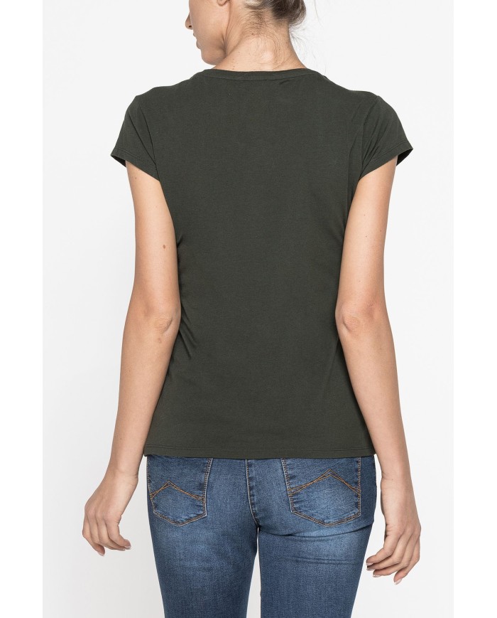 T-SHIRT GIROCOLLO  IN JERSEY STRETCH DI COTONE