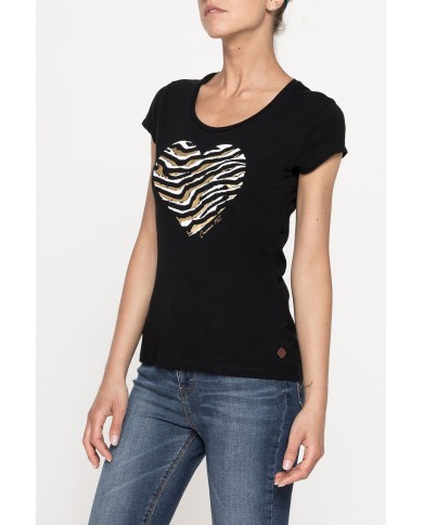 T-SHIRT GIROCOLLO  IN JERSEY STRETCH DI COTONE