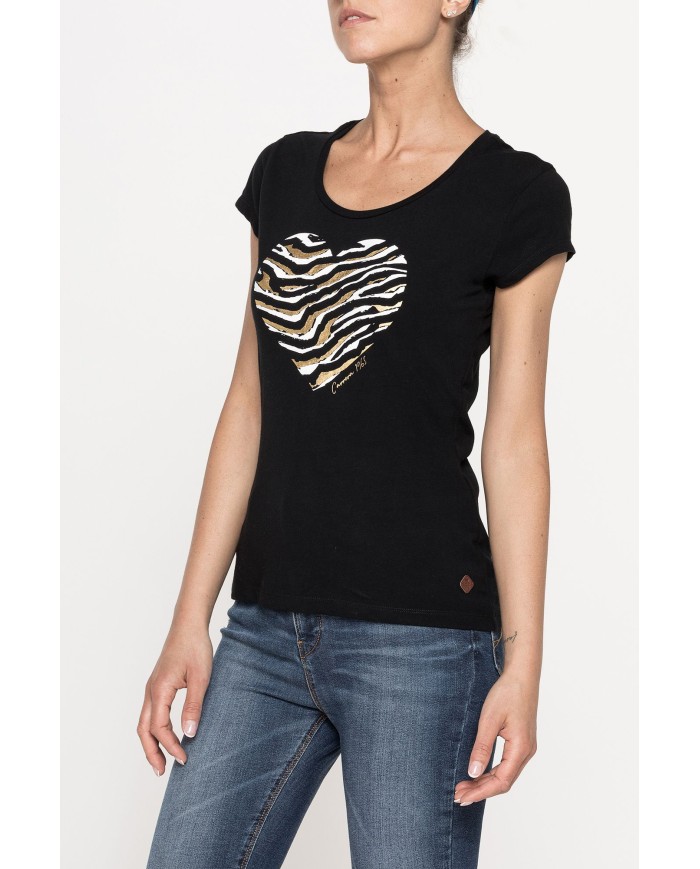 T-SHIRT GIROCOLLO  IN JERSEY STRETCH DI COTONE