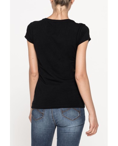 T-SHIRT GIROCOLLO  IN JERSEY STRETCH DI COTONE