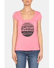 T-SHIRT CON SCOLLO ROTONDO IN 100% VISCOSA.