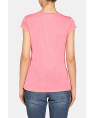 T-SHIRT CON SCOLLO ROTONDO IN 100% VISCOSA.