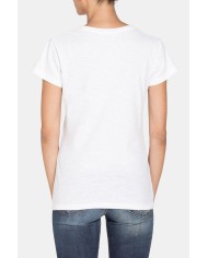T SHIRT GIROCOLLO CON STAMPA IN JERSEY SLUB. Vestibilità slim.