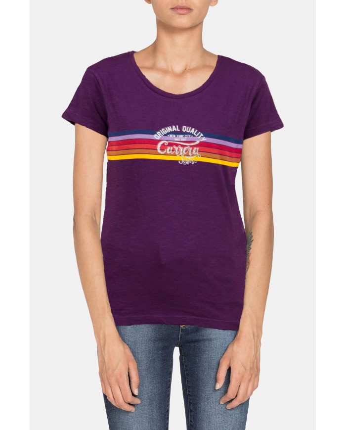 T SHIRT GIROCOLLO CON STAMPA IN JERSEY SLUB. Vestibilità slim.